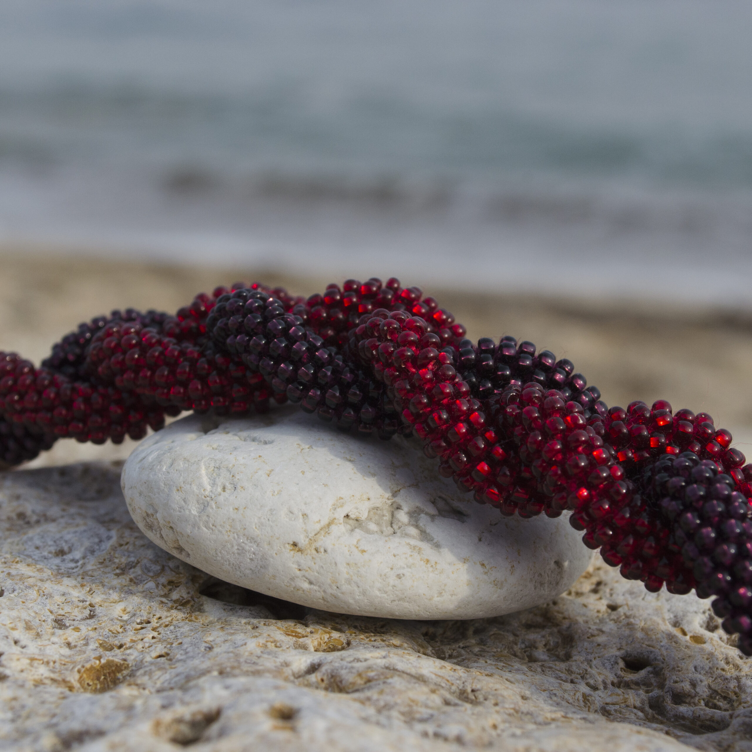 Red Violet Purple Braided Bracelet Seed Beaded Elegant Crochet Bangle Bicolor Magnetic Clasp Woman Festive Armband Handmade Crocheted Rope - Image 14