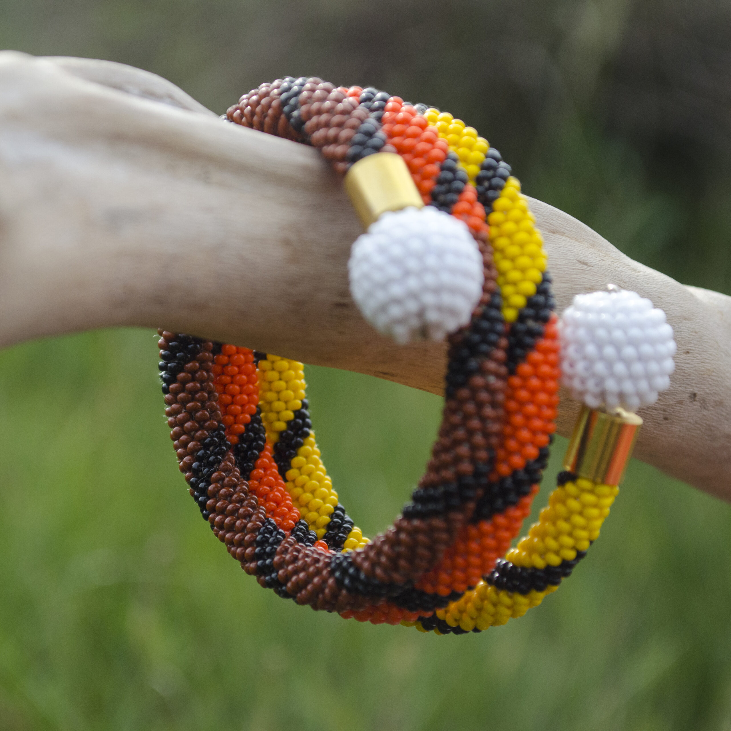 Hot African Patchwork Jewelry Set 2 in 1 Tribal Dainty Necklace Crochet Glass Bangle Seed Beaded Bracelet Unique Handmade Ethno Gift for Her - Image 11