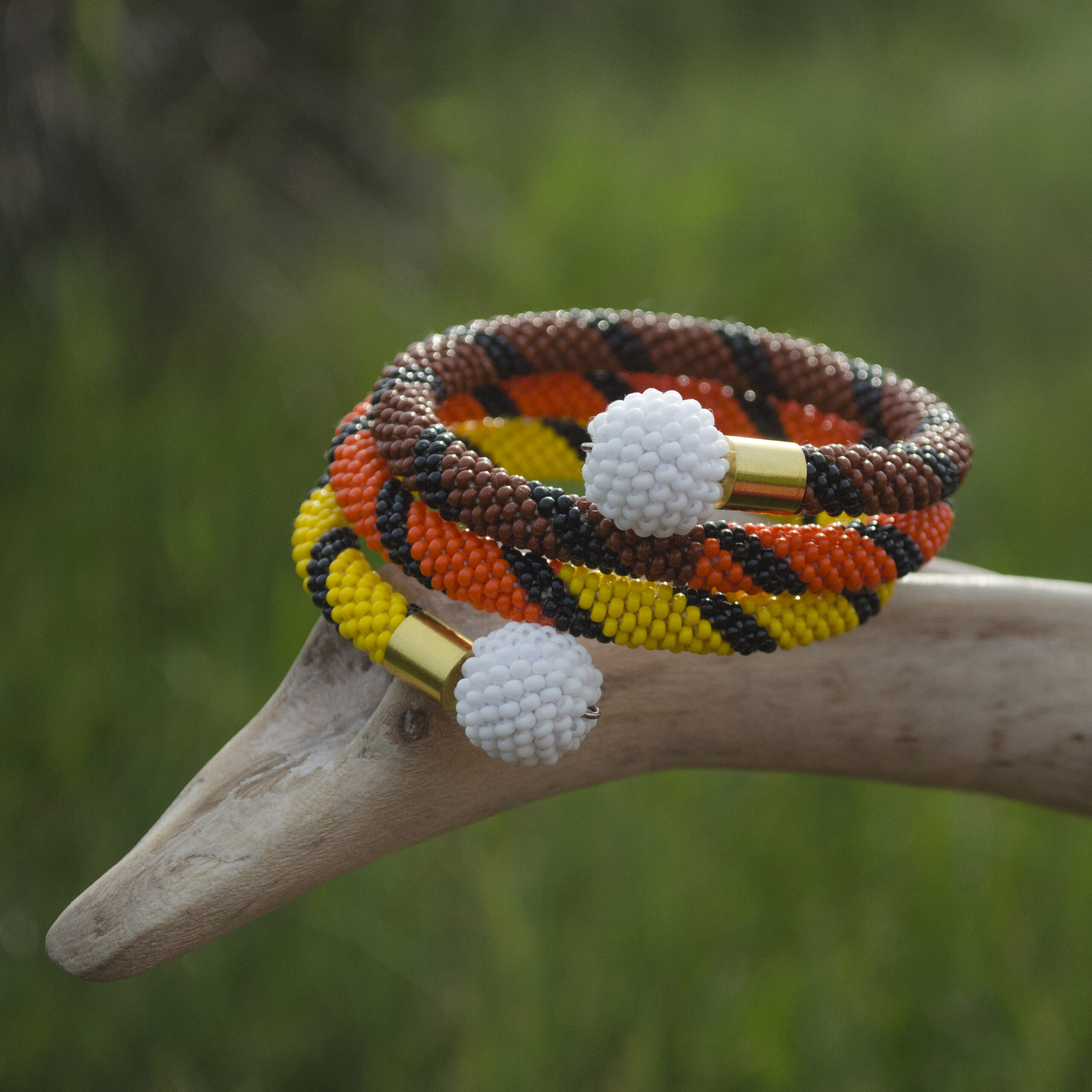 Hot African Patchwork Jewelry Set 2 in 1 Tribal Dainty Necklace Crochet Glass Bangle Seed Beaded Bracelet Unique Handmade Ethno Gift for Her - Image 10