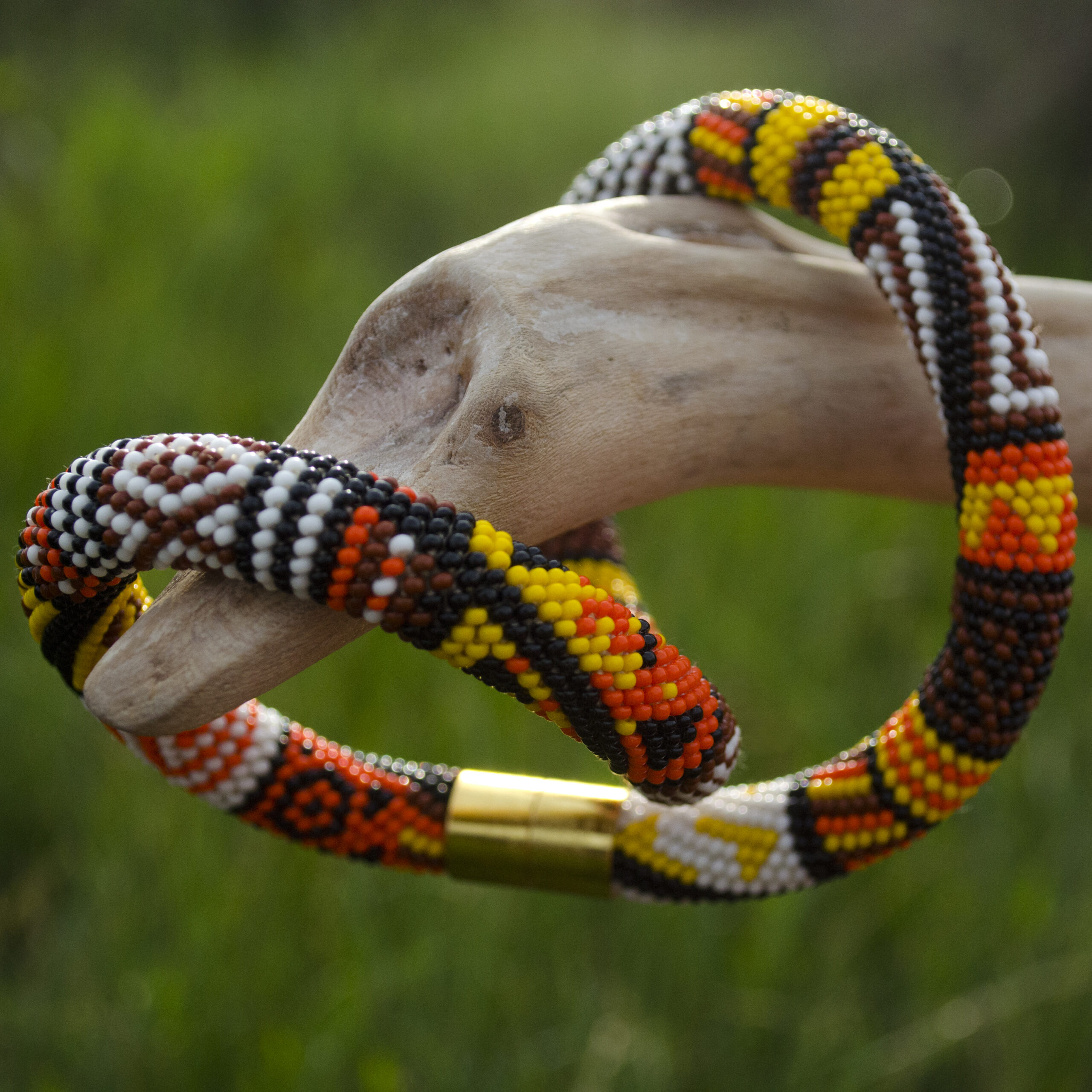 Hot African Patchwork Jewelry Set 2 in 1 Tribal Dainty Necklace Crochet Glass Bangle Seed Beaded Bracelet Unique Handmade Ethno Gift for Her - Image 9