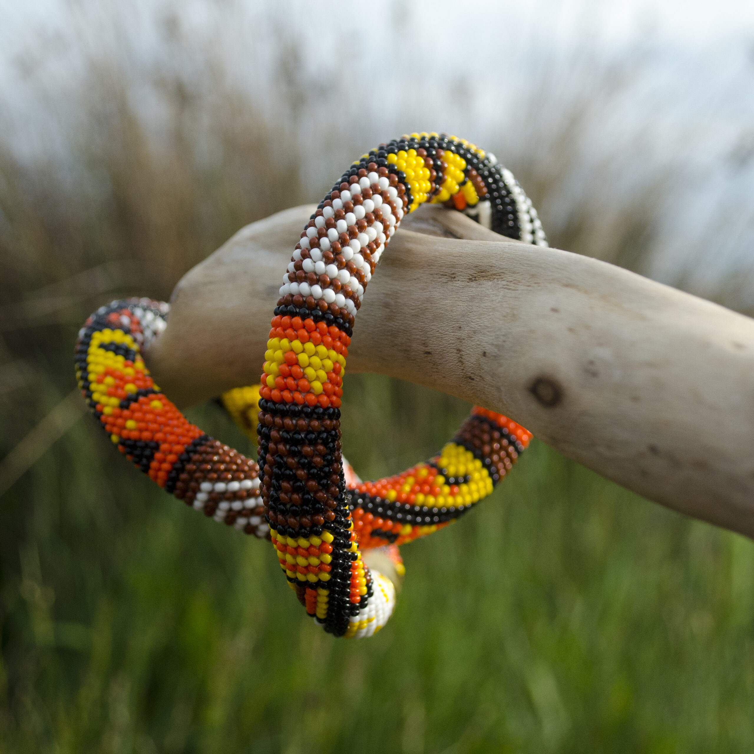 Hot African Patchwork Jewelry Set 2 in 1 Tribal Dainty Necklace Crochet Glass Bangle Seed Beaded Bracelet Unique Handmade Ethno Gift for Her - Image 14