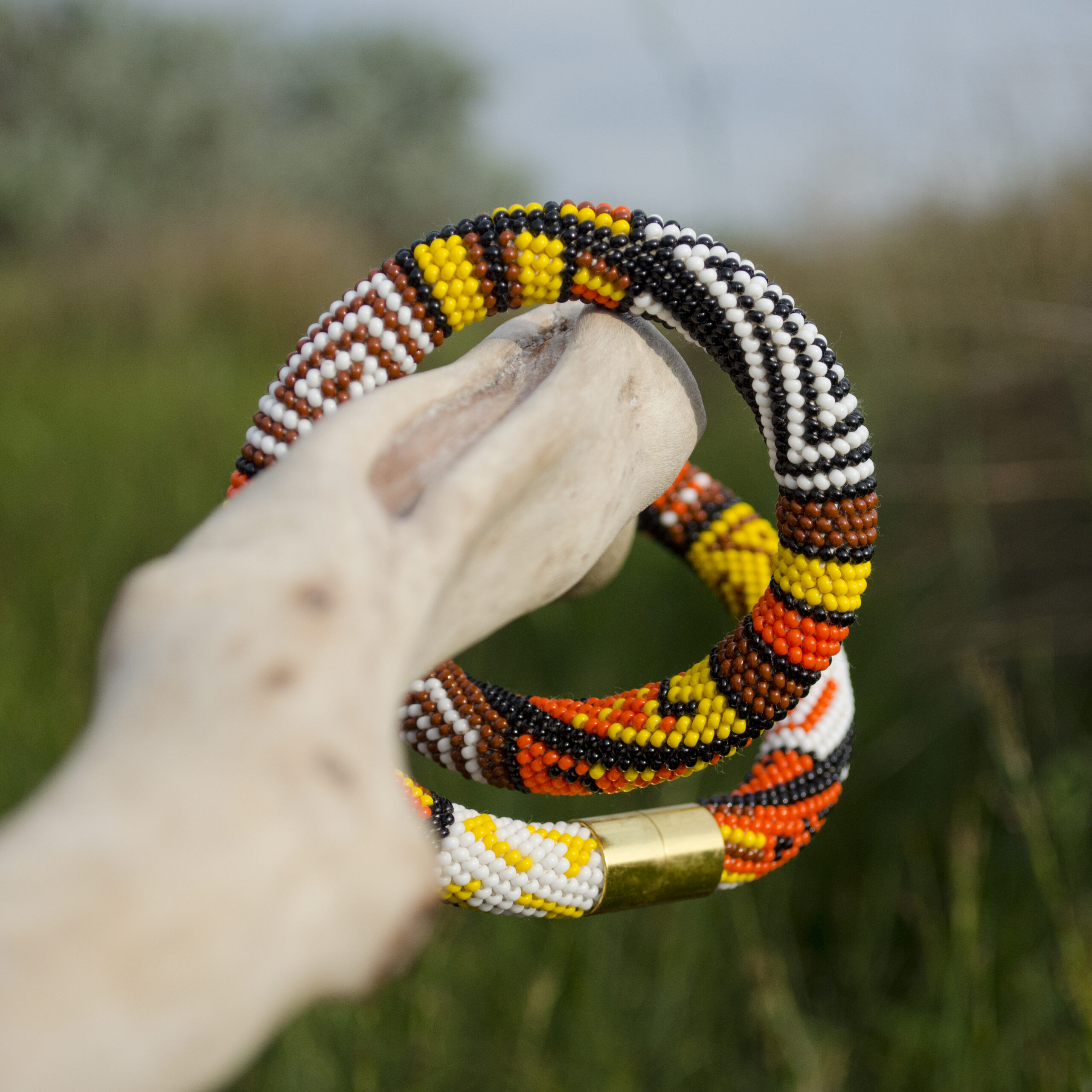 Hot African Patchwork Jewelry Set 2 in 1 Tribal Dainty Necklace Crochet Glass Bangle Seed Beaded Bracelet Unique Handmade Ethno Gift for Her - Image 13