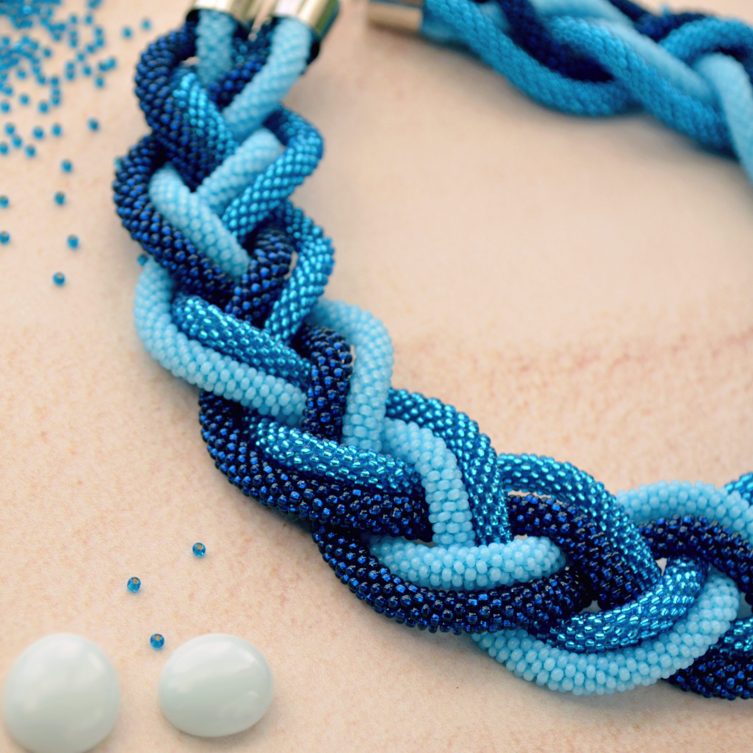 Double Braided Massive Big Bold Dainty Necklace Crochet Rope Femme Collier Glass Seed Beads Stylish Artisan Elegant Eco Friendly Bib Jewelry - Image 10