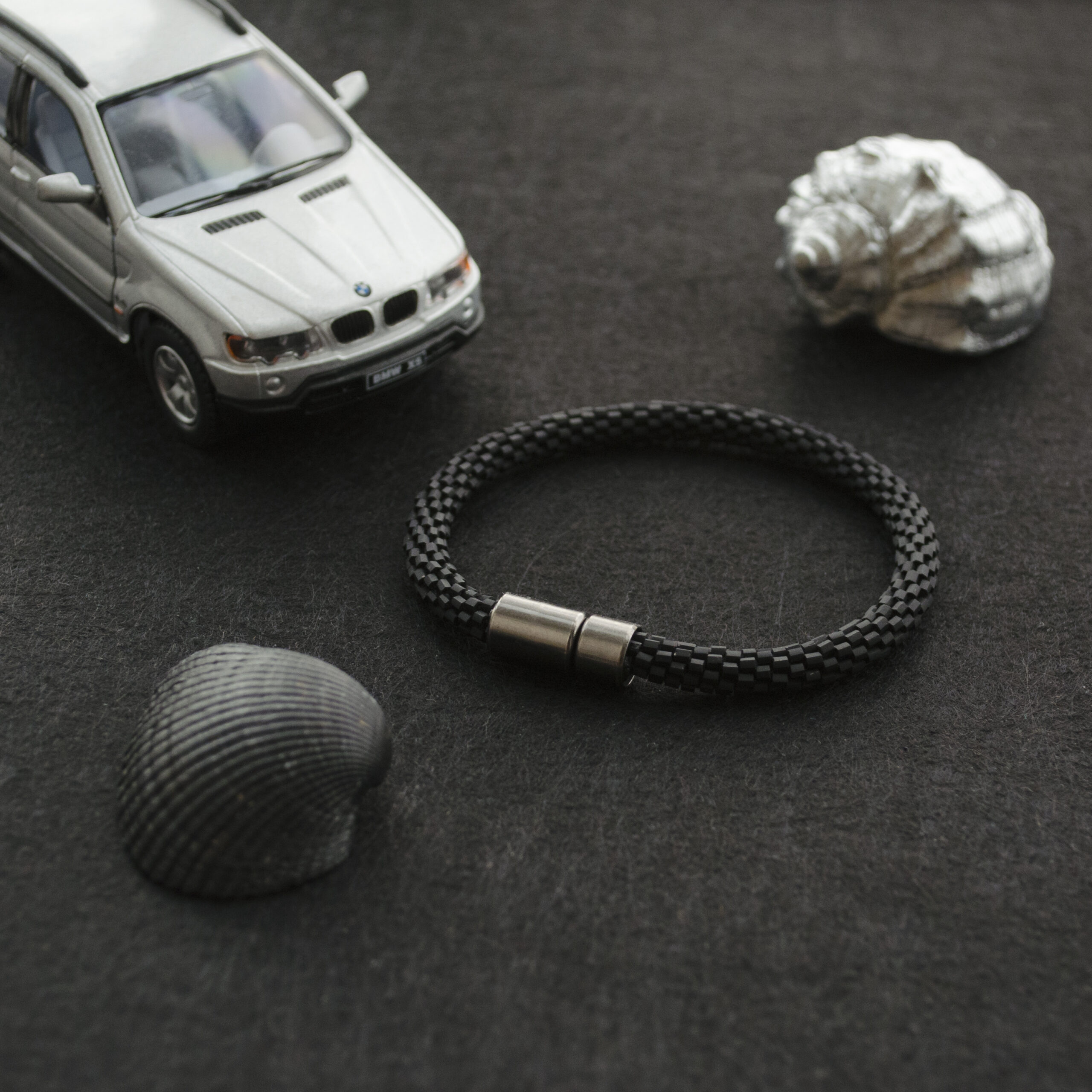 Mens Bead Bracelet Minimalist Bandle Black Hexagon Seed Bead Everyday Man Armband Gift for Boyfriend Surfer Bracelet for Him Men Jewellery - Image 7
