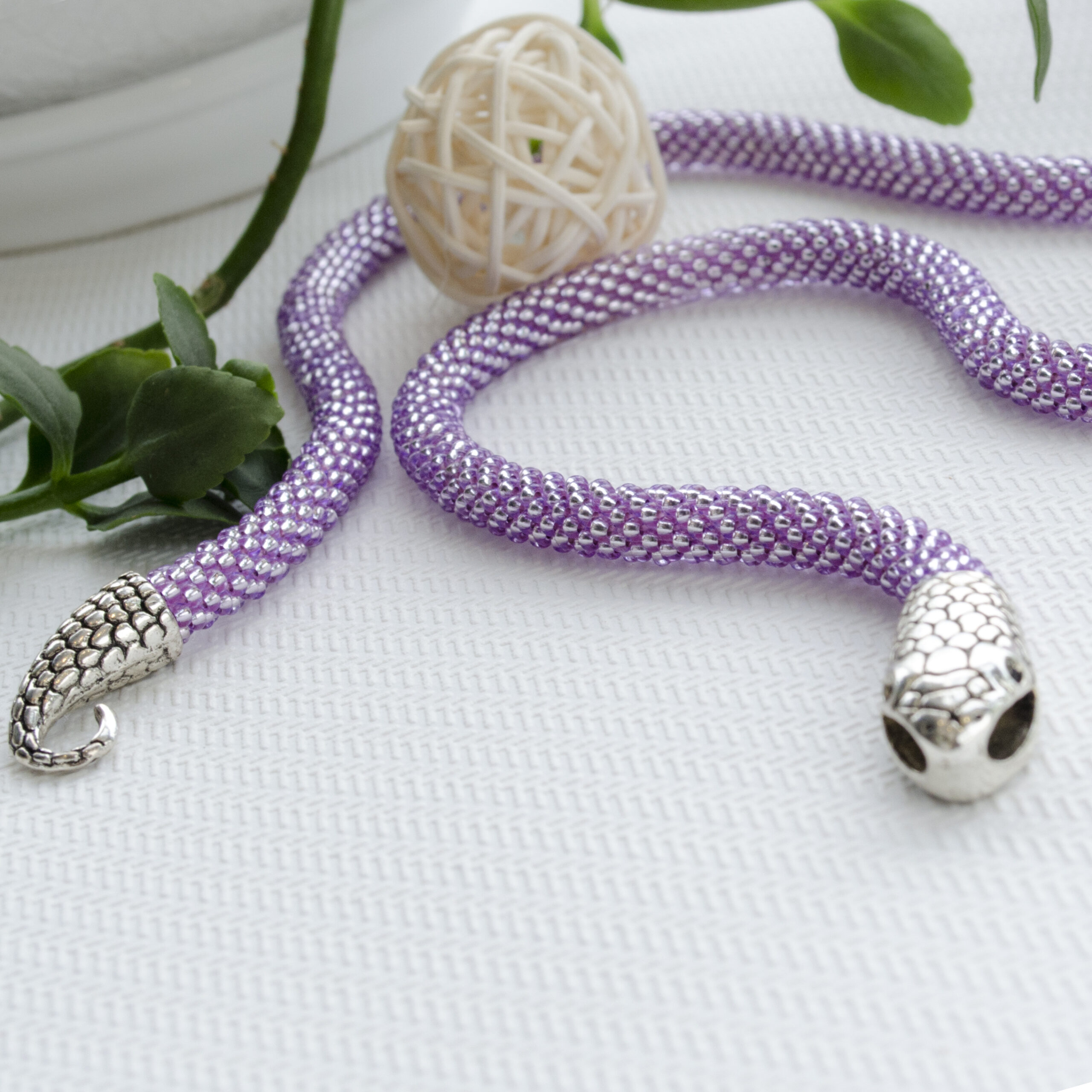 Snake Seed Beaded Necklace Elegant Purple Choker Crochet Rope 3 Wrap Bracelet Transformable Neck Piece Birthday Gift for Her Summer Jewelry - Image 4