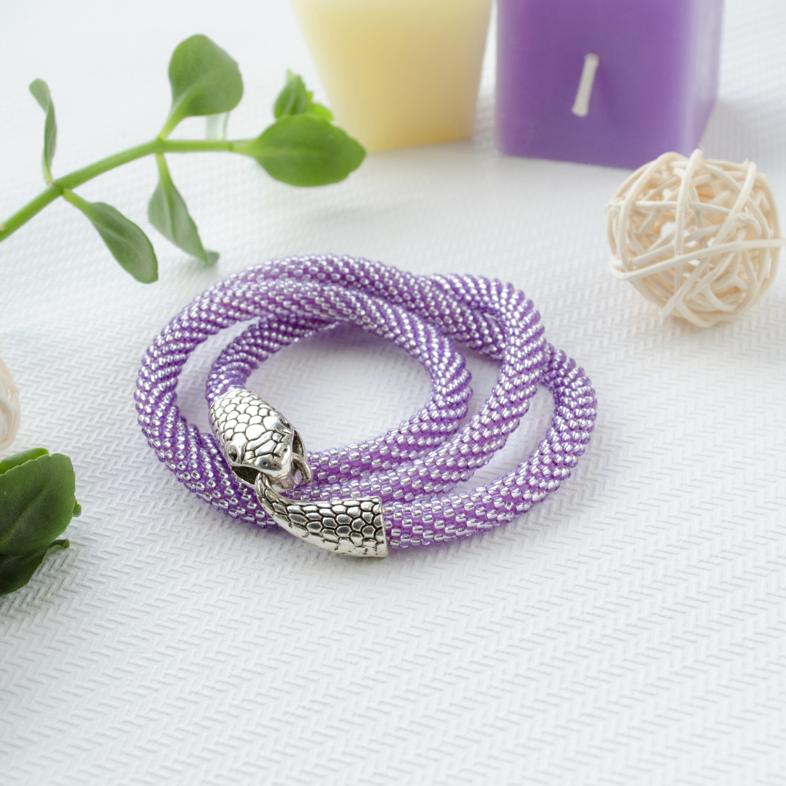 Snake Seed Beaded Necklace Elegant Purple Choker Crochet Rope 3 Wrap Bracelet Transformable Neck Piece Birthday Gift for Her Summer Jewelry - Image 2