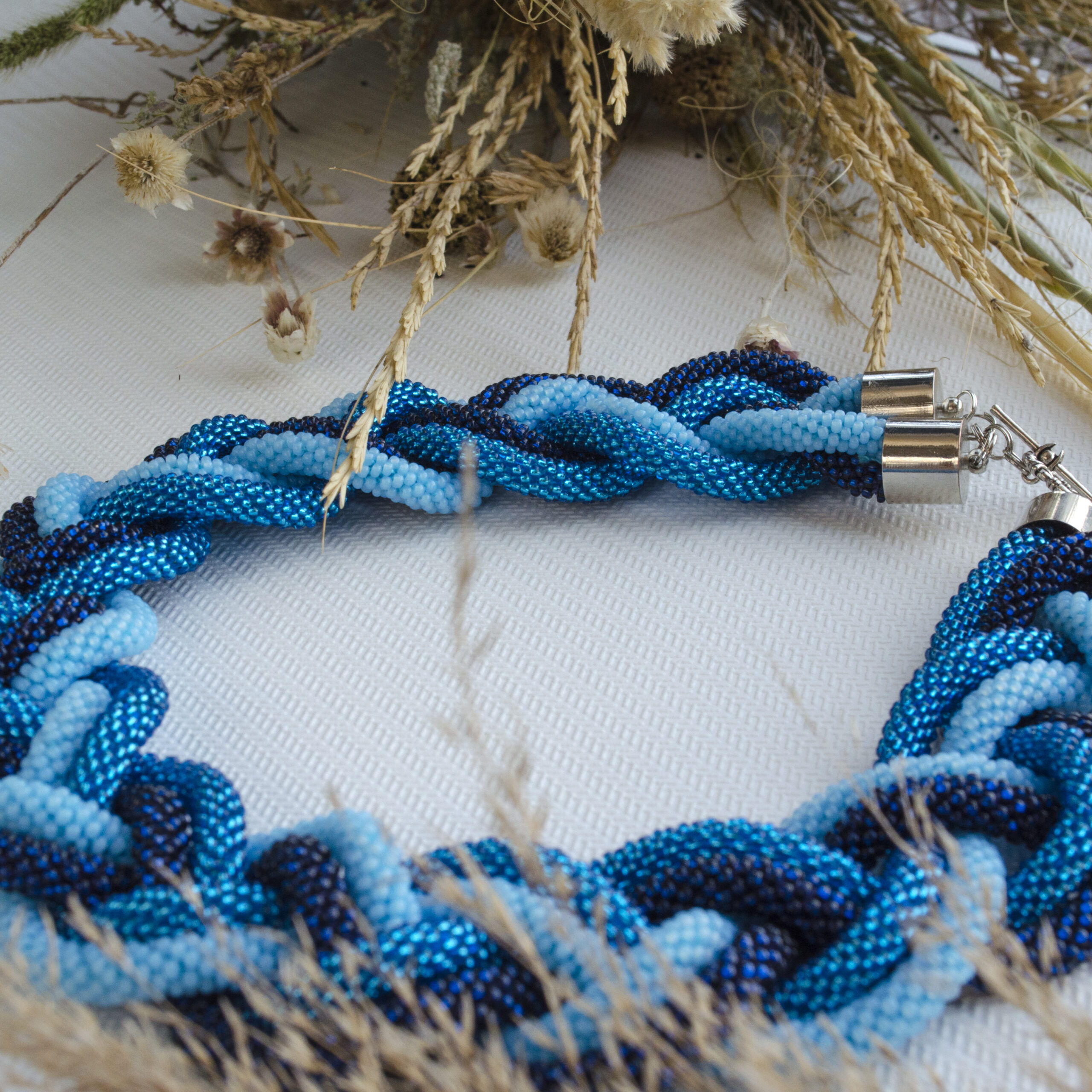 Double Braided Massive Big Bold Dainty Necklace Crochet Rope Femme Collier Glass Seed Beads Stylish Artisan Elegant Eco Friendly Bib Jewelry - Image 7