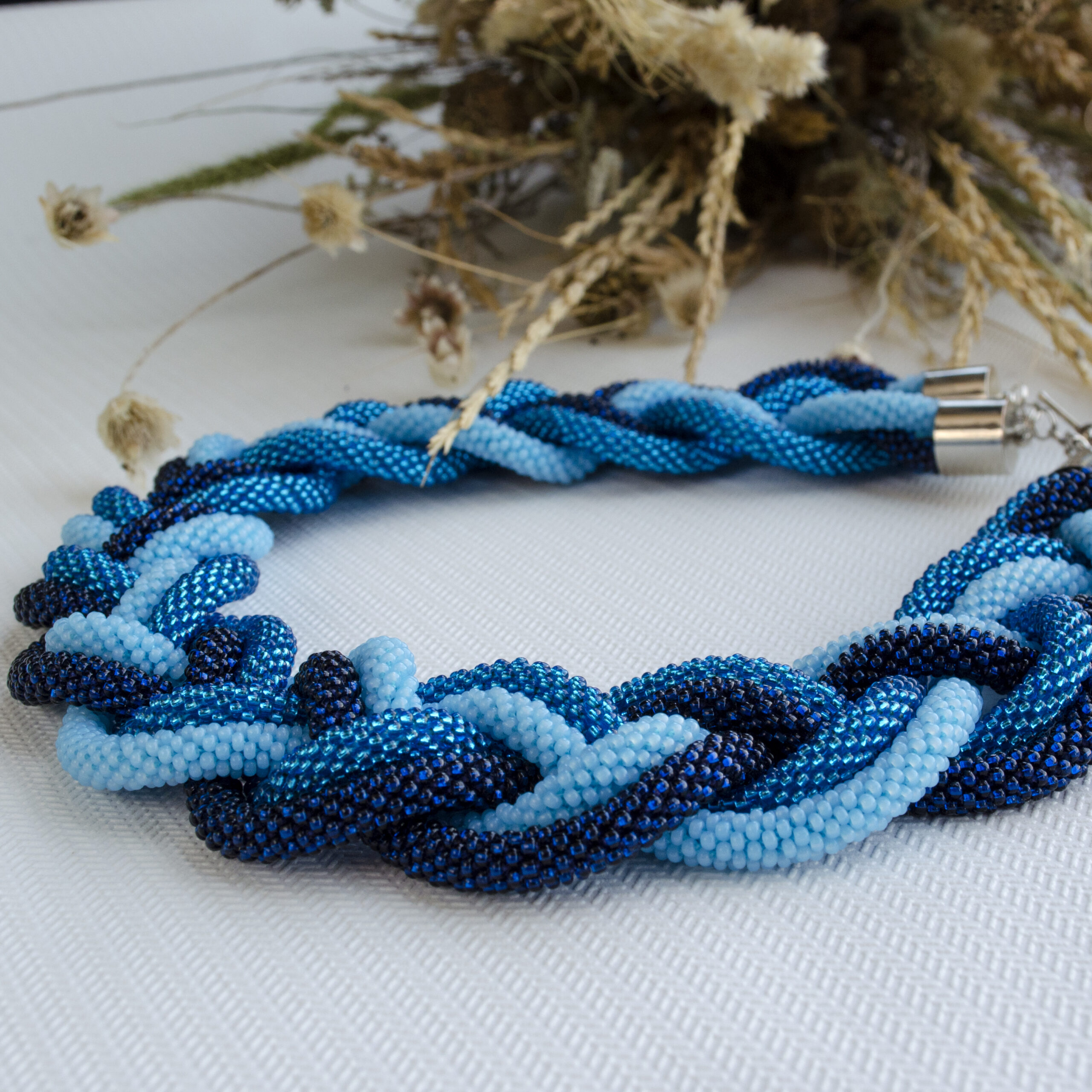 Double Braided Massive Big Bold Dainty Necklace Crochet Rope Femme Collier Glass Seed Beads Stylish Artisan Elegant Eco Friendly Bib Jewelry - Image 8