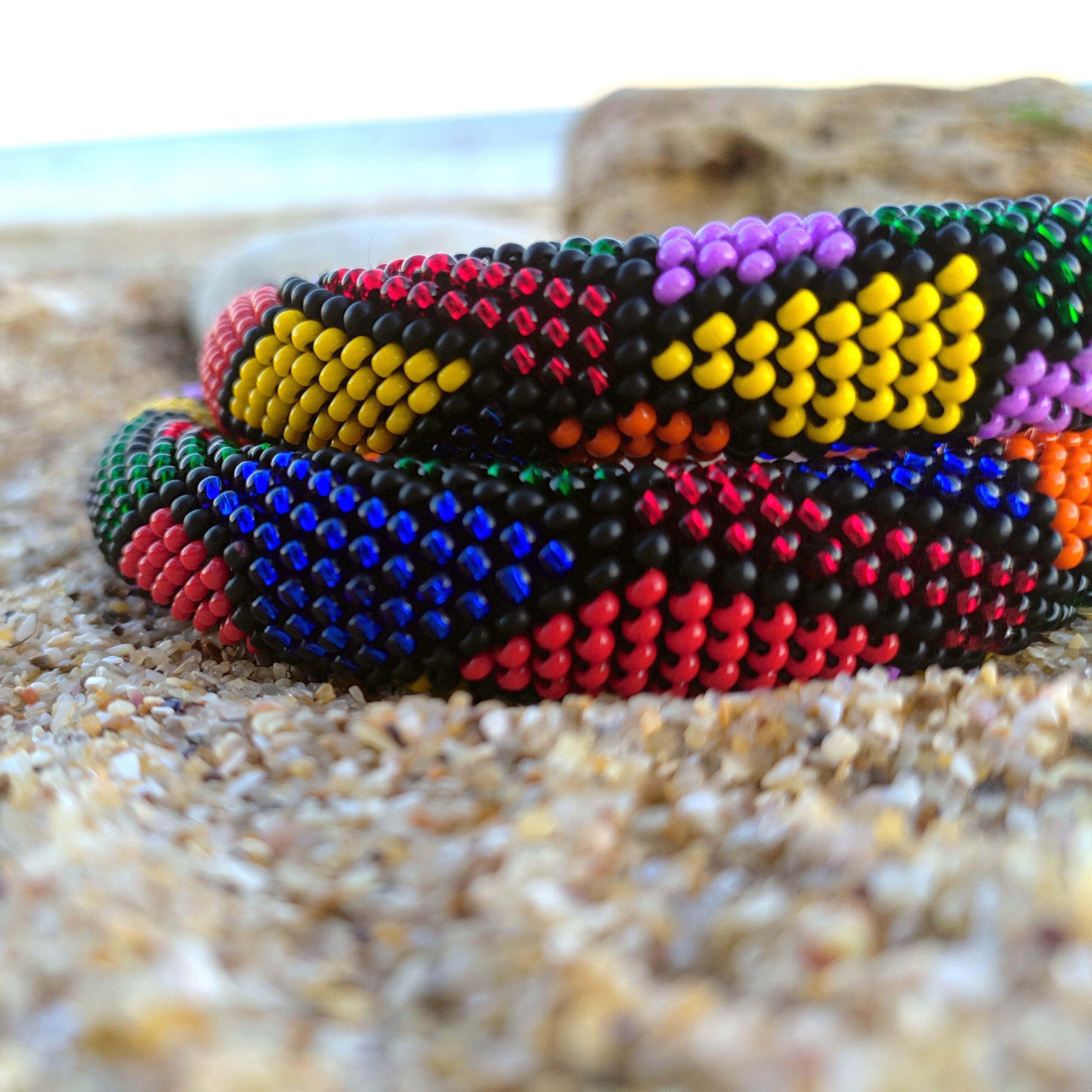 Multicolor Exquisite Necklace Mosaic Pattern Crochet Casual Urban Choker Handwoven with Glass Seed Beads Magnetic Clasp Elegant Gift for Her - Image 8