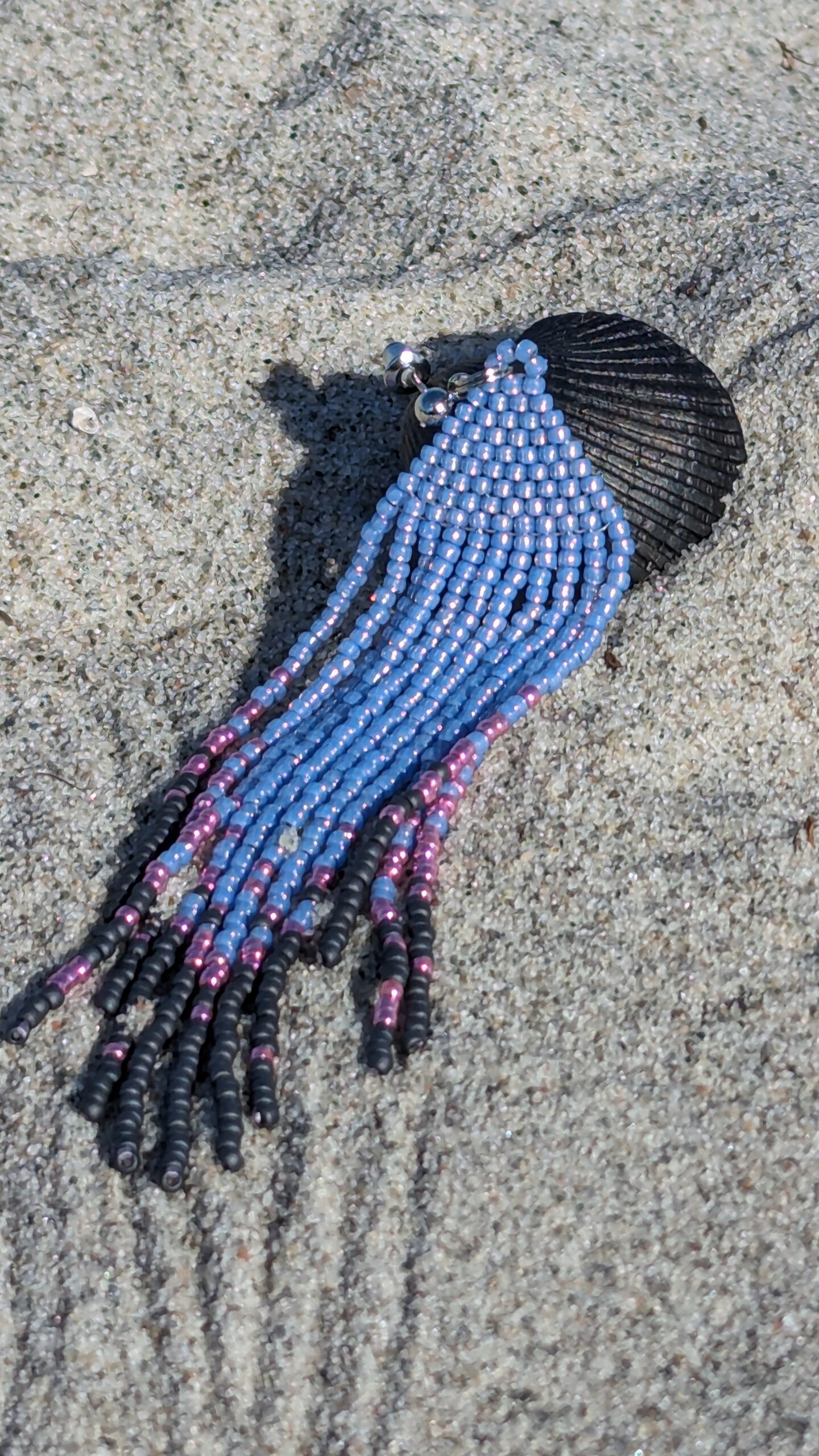 Vintage Long Earrings of Toho Seed Beads